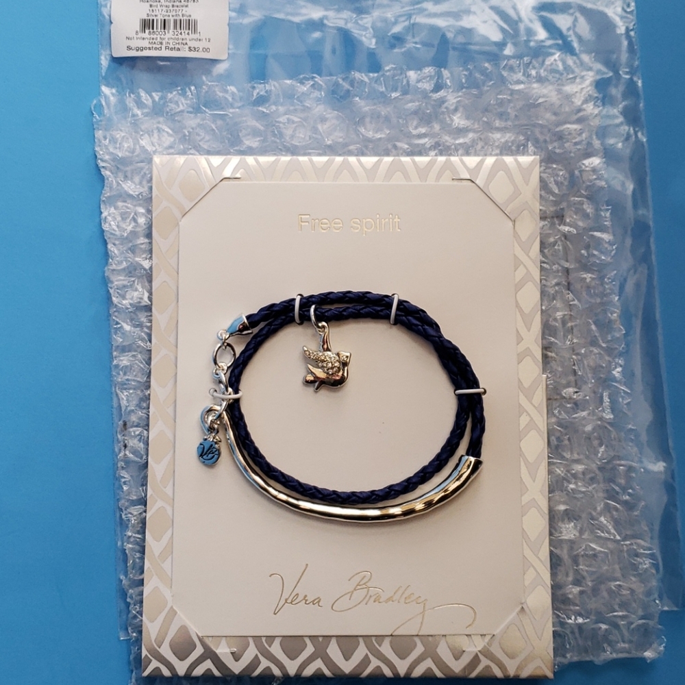Vera Bradley Bird Wrap Bracelet Silver